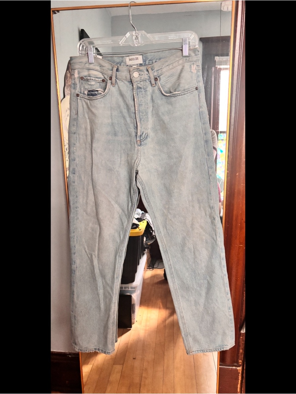 AGOLDE 90’s Hi-Rise Light Blue High-Rise Straight Jeans